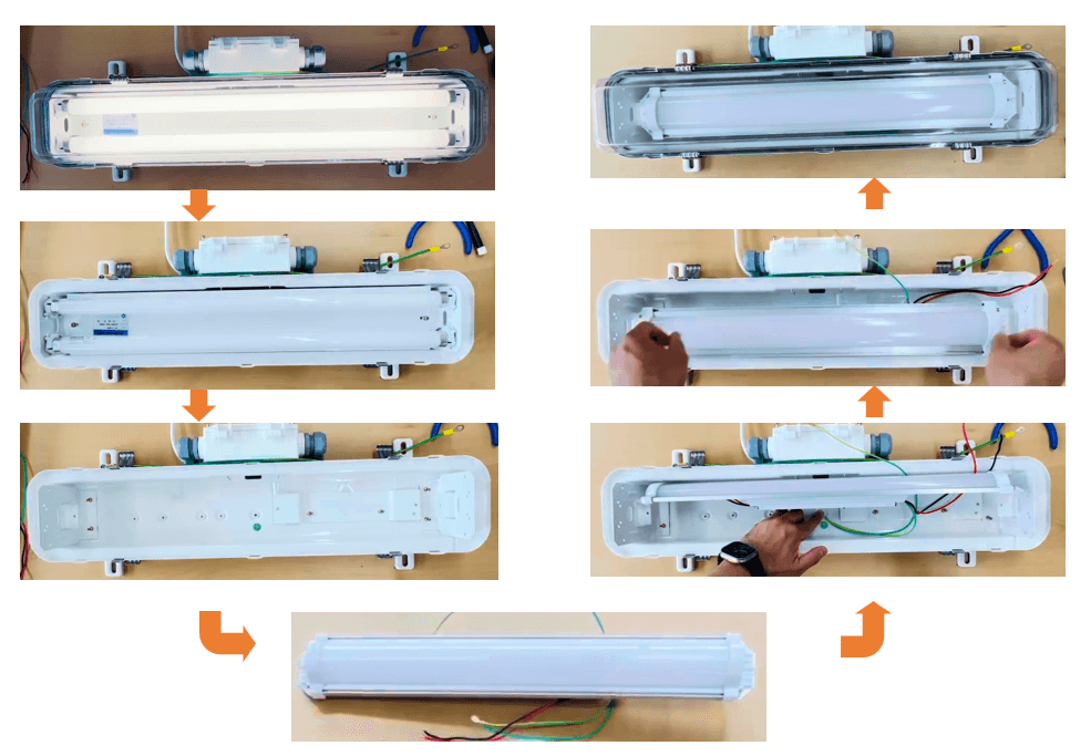 LED Lighting retrofit kit service illustration